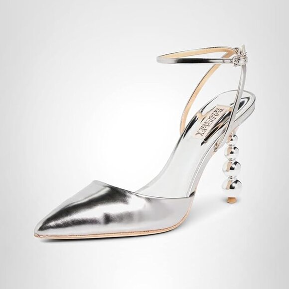 Badgley Mischka Indie II Metallic Stiletto Heels 9.5 Dark Silver New in Box $200 - Picture 8 of 8